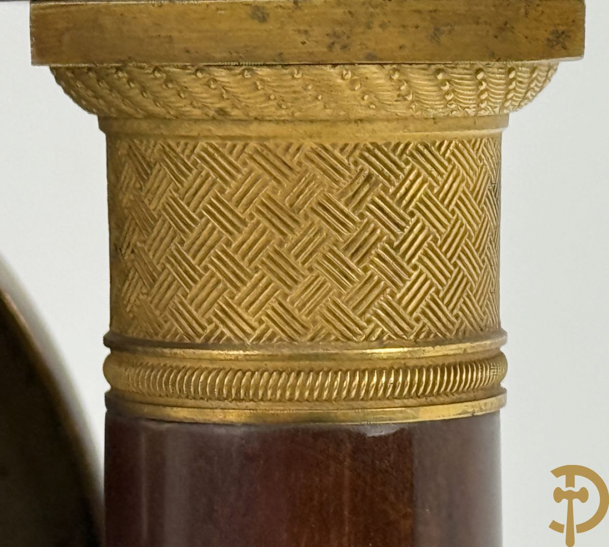 Mahoniehouten vierzuilenklok Charles X