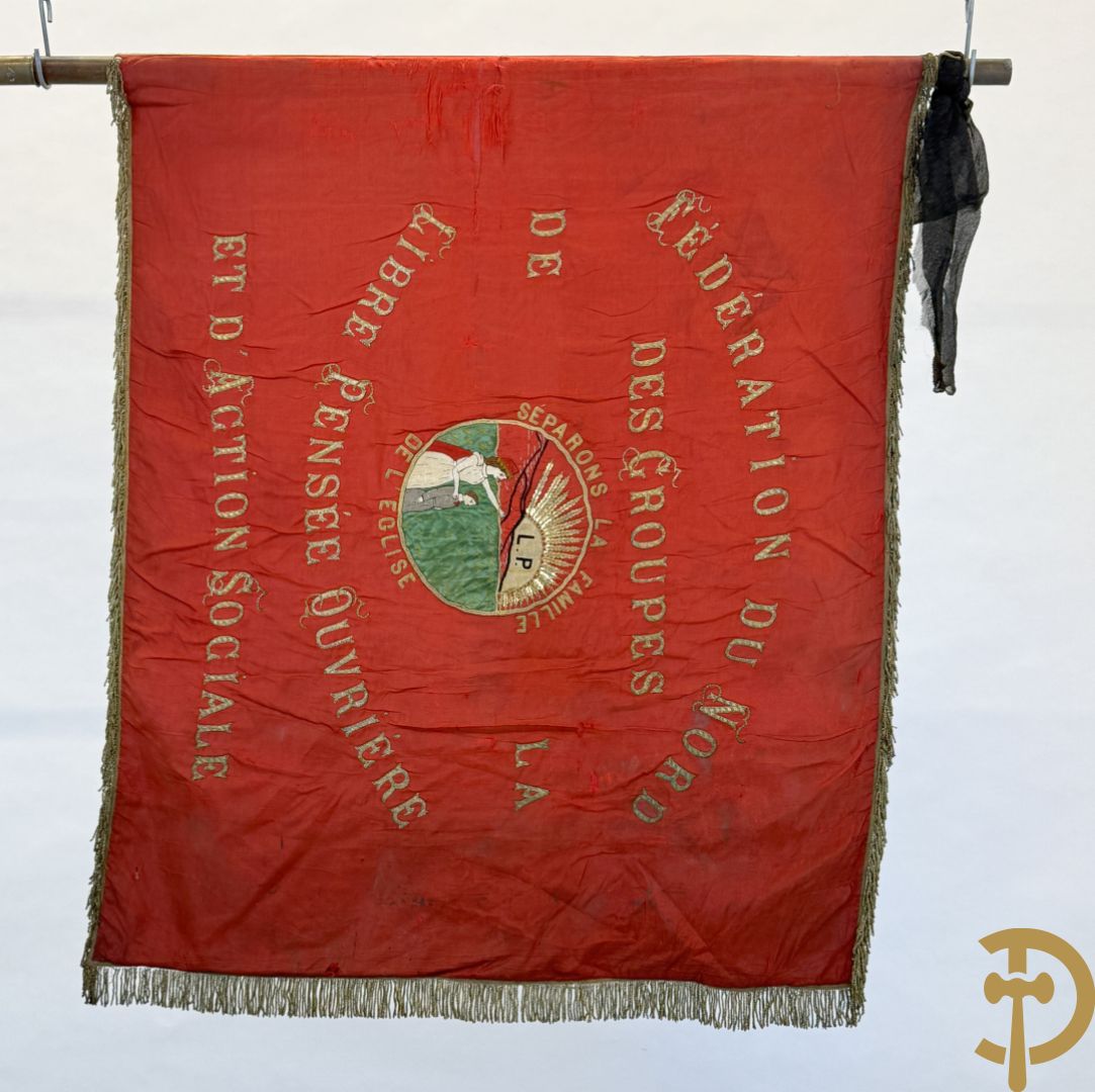 Franse vaandel Federation du Nord des Groupes de la Libre Pensée Ouvrière et d
