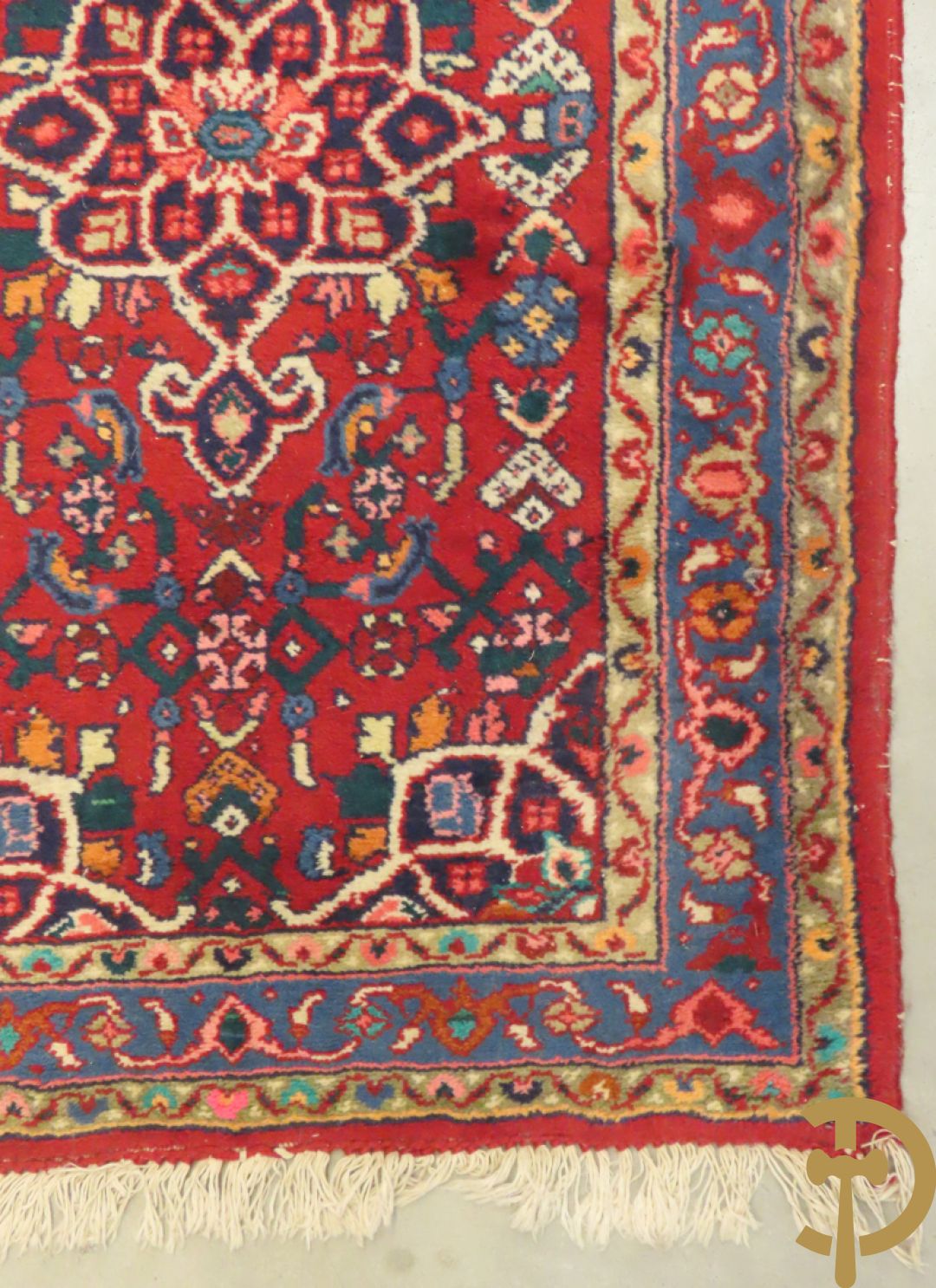 Vier Perzische kleine oosterse handgeknoopte tapijten w.o. 1 Bidjar en 3 Hamadan