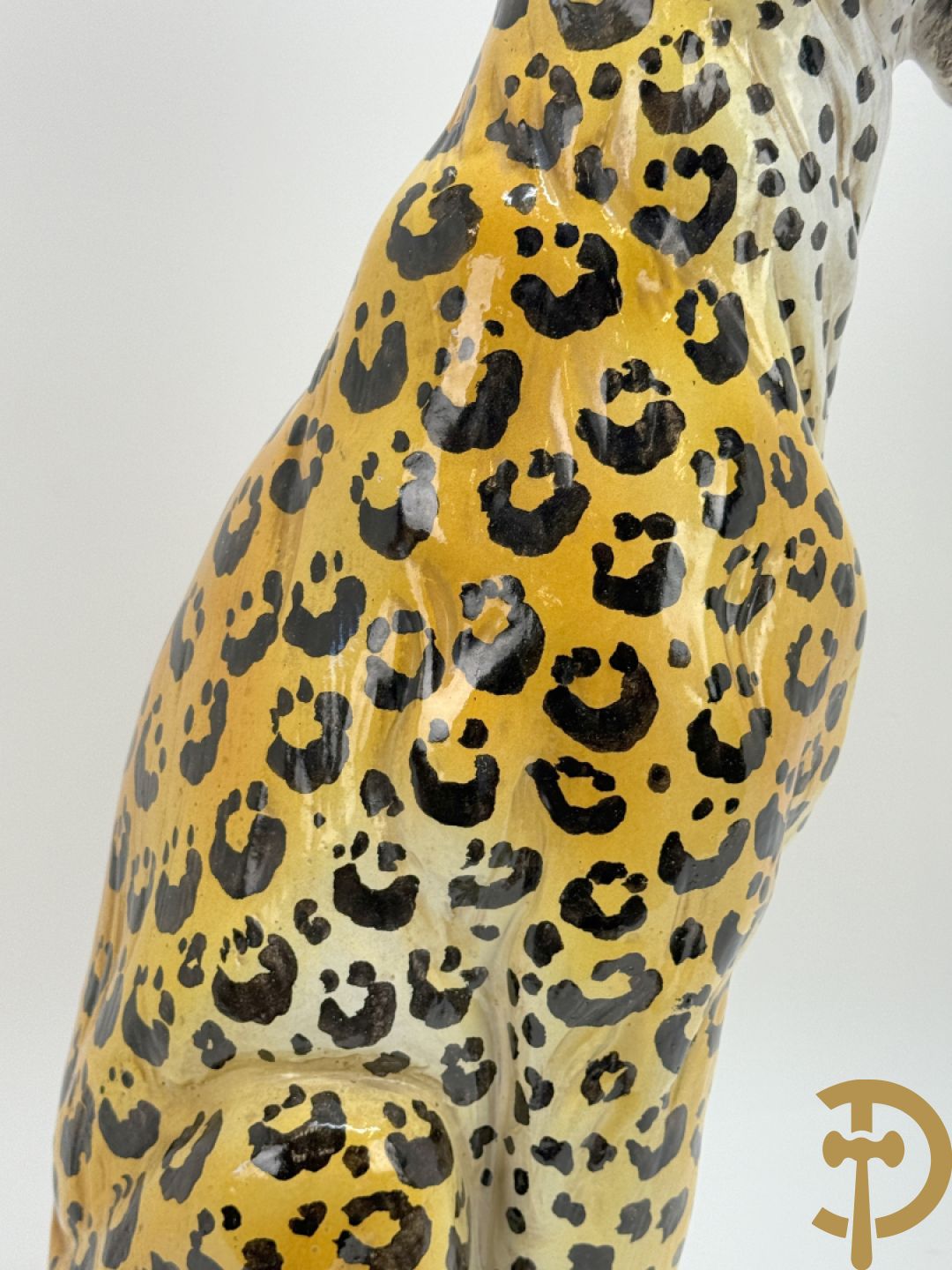 Italiaans gekleurd keramieken vintage luipaard, jaren 