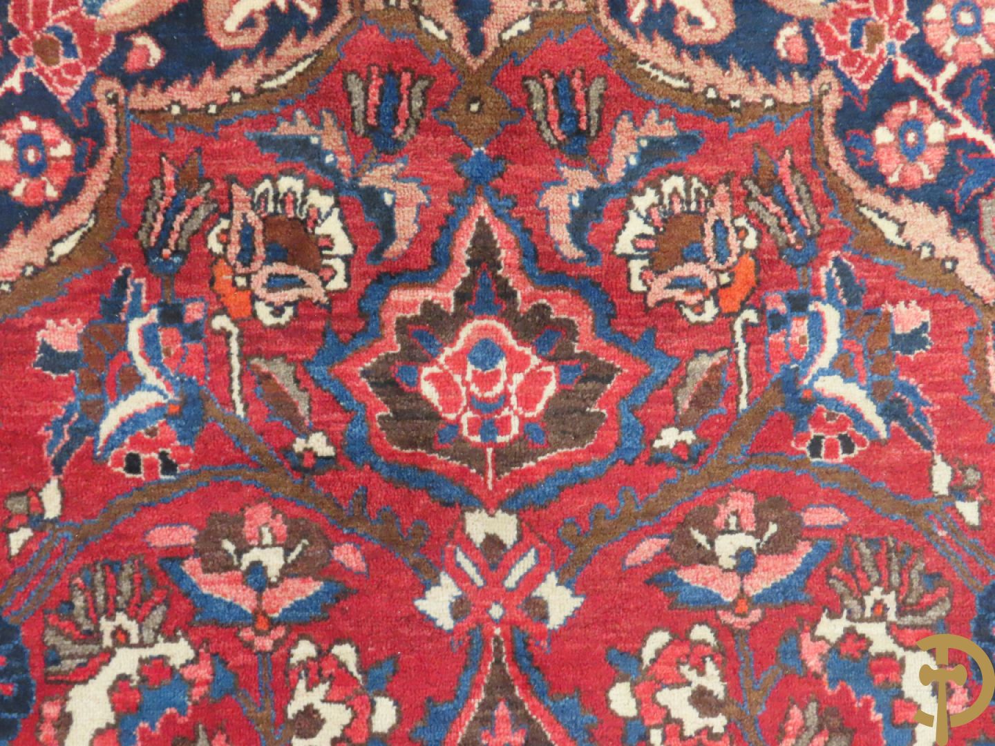 Oosters handgeknoopt tapijt met bloemenpatronen, Saman