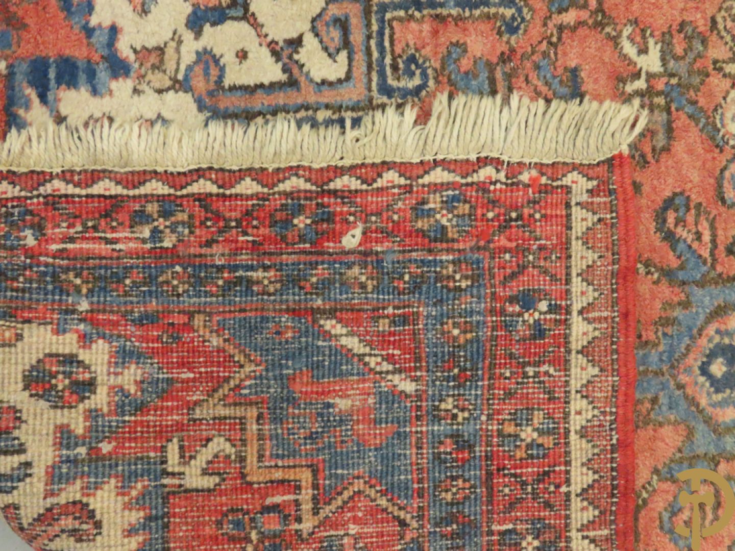 Oosters handgeknoopt tapijt met centraal decor Hamadan