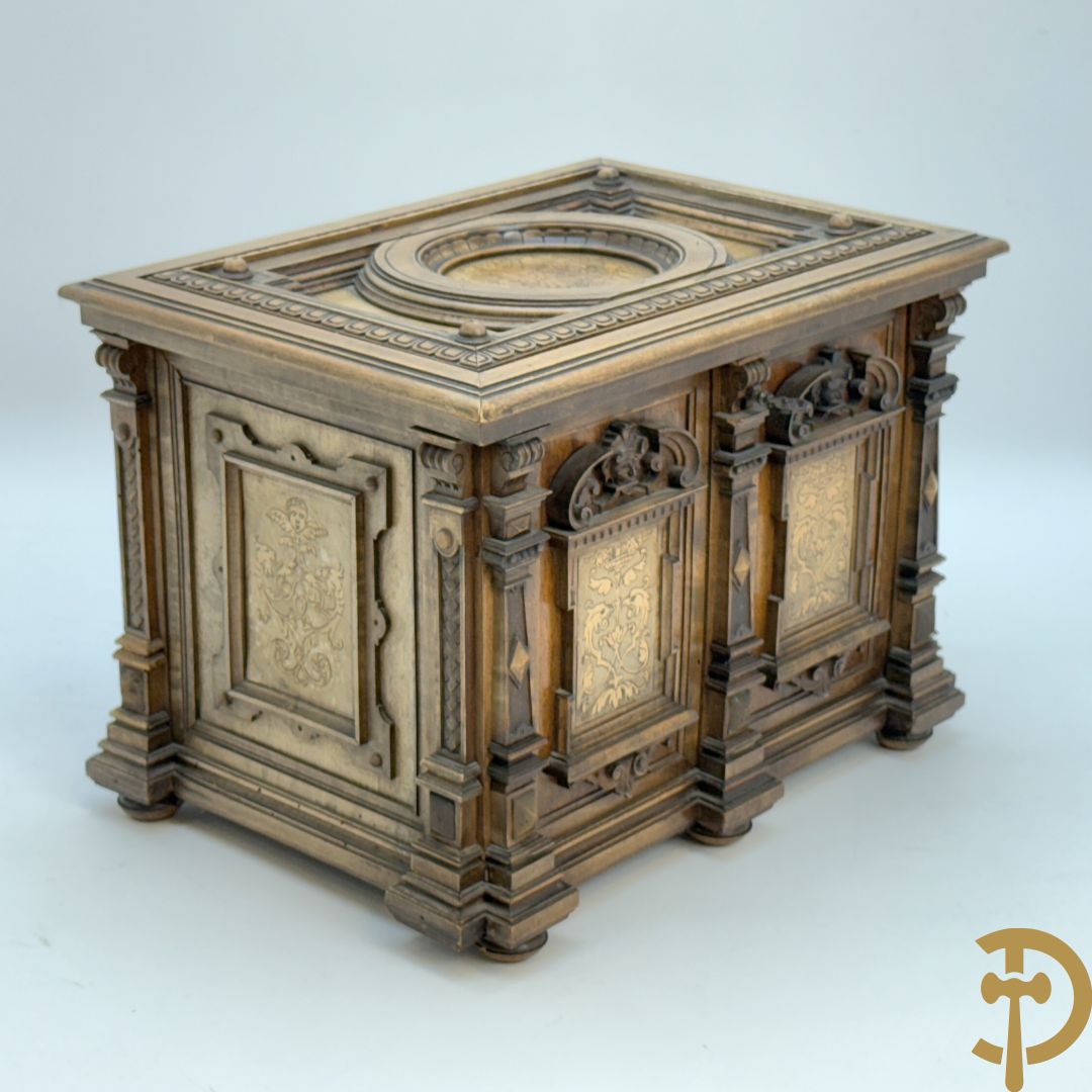 Houten gemarketteerd schatkistje