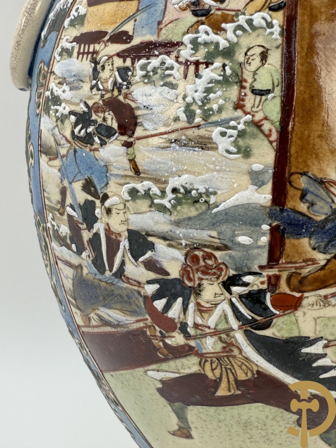 Paar Satsumat vazen met krijgertaferelen