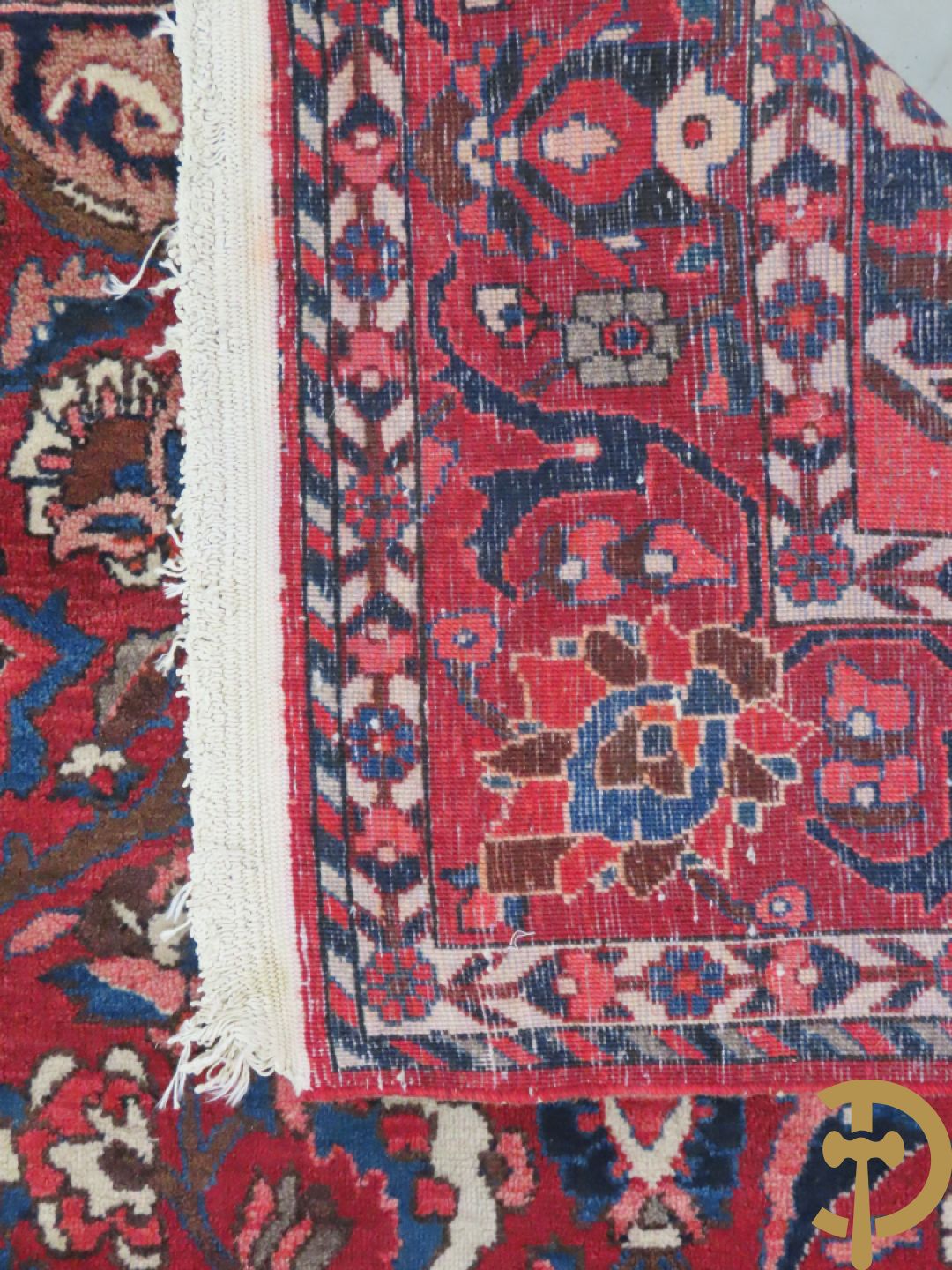 Oosters handgeknoopt tapijt met bloemenpatronen, Saman