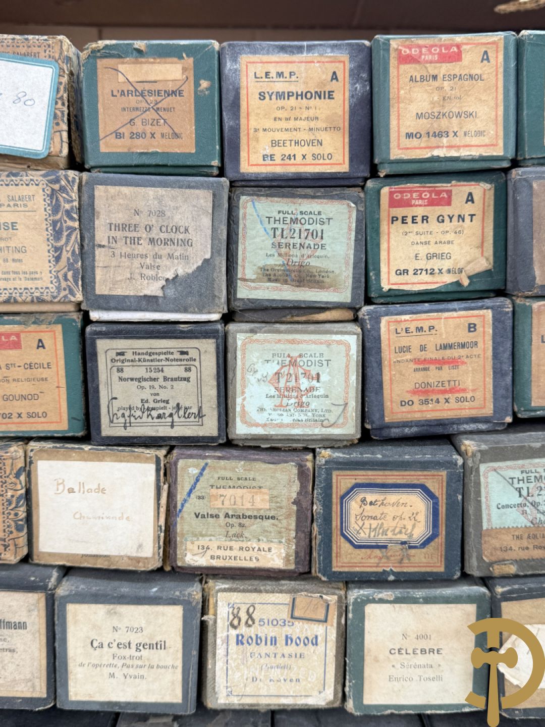 Pianolarollen in doos