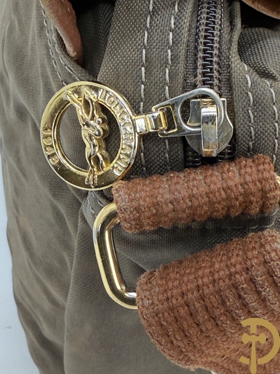 Lederen handtas Longchamp + 2 nylon handtassen Longchamp