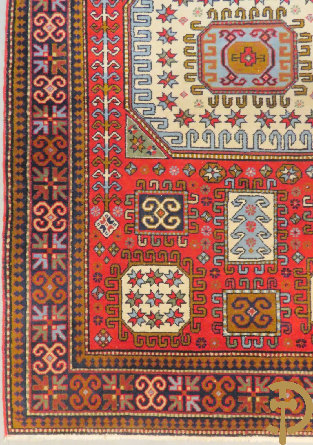 Drie oosterse handgeknoopte tapijten Kaukasus