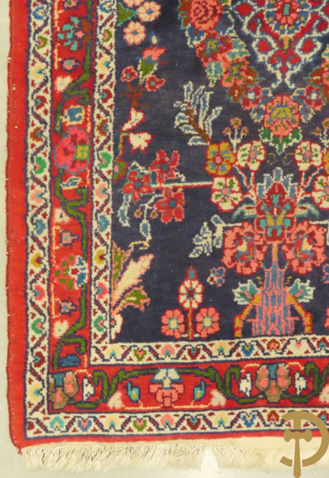 Vier Perzische kleine oosterse handgeknoopte tapijten w.o. 1 Bidjar en 3 Hamadan