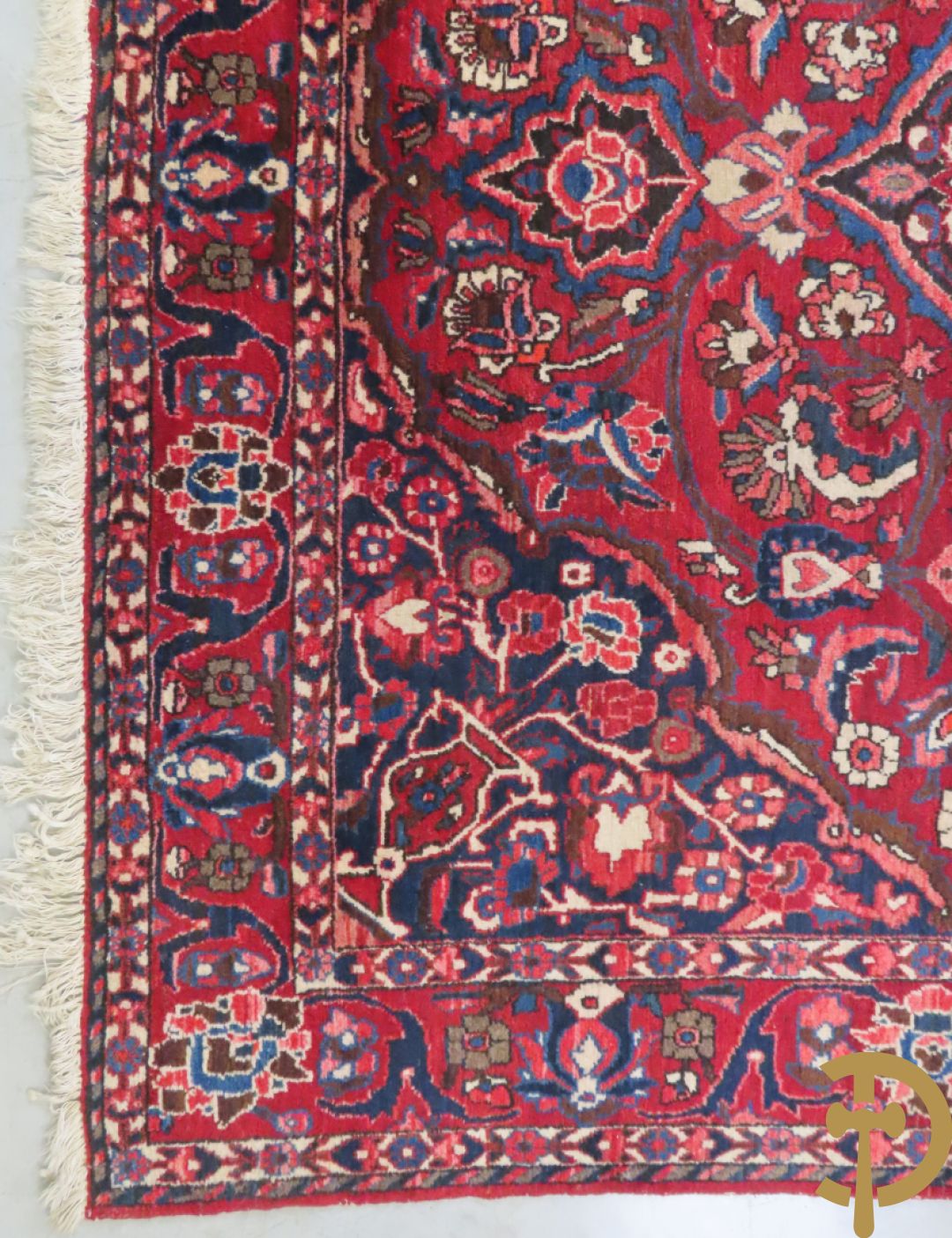 Oosters handgeknoopt tapijt met bloemenpatronen, Saman