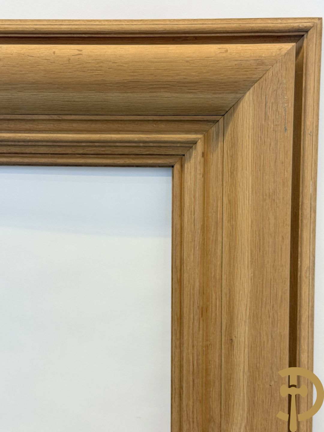 Eiken schouwmantel met gestoken molures