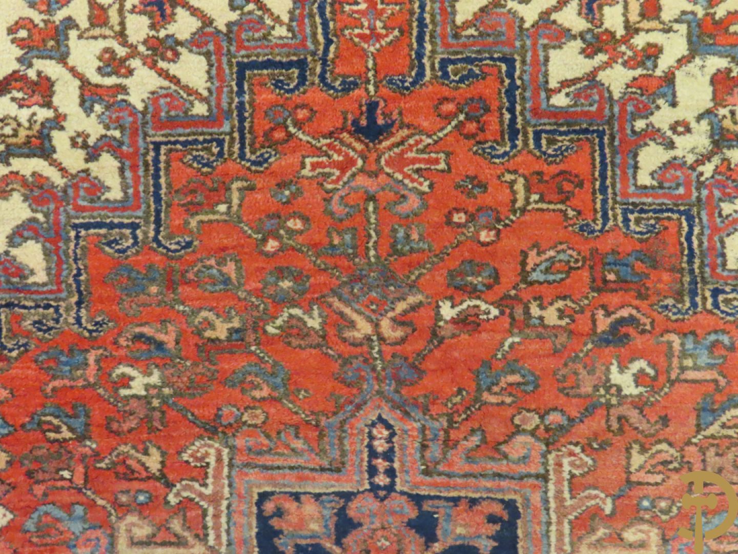 Oosters handgeknoopt tapijt met centraal decor Hamadan