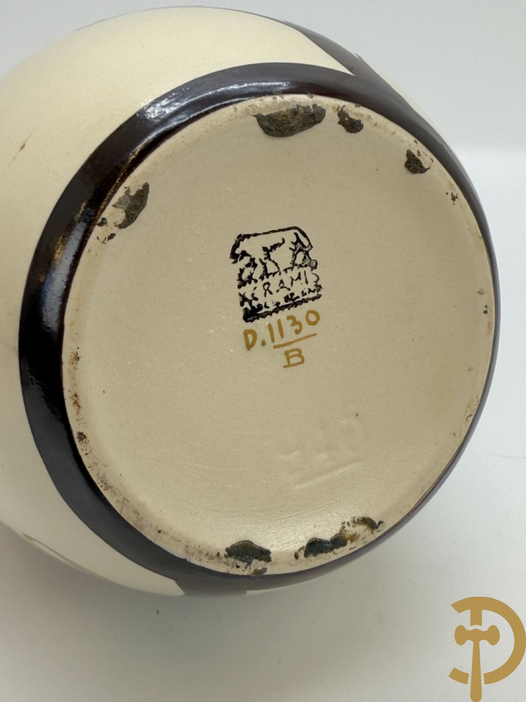 Keramieken Keramis Art Deco vaas met papegaaiendecor, Nr. 1130, Decor 945