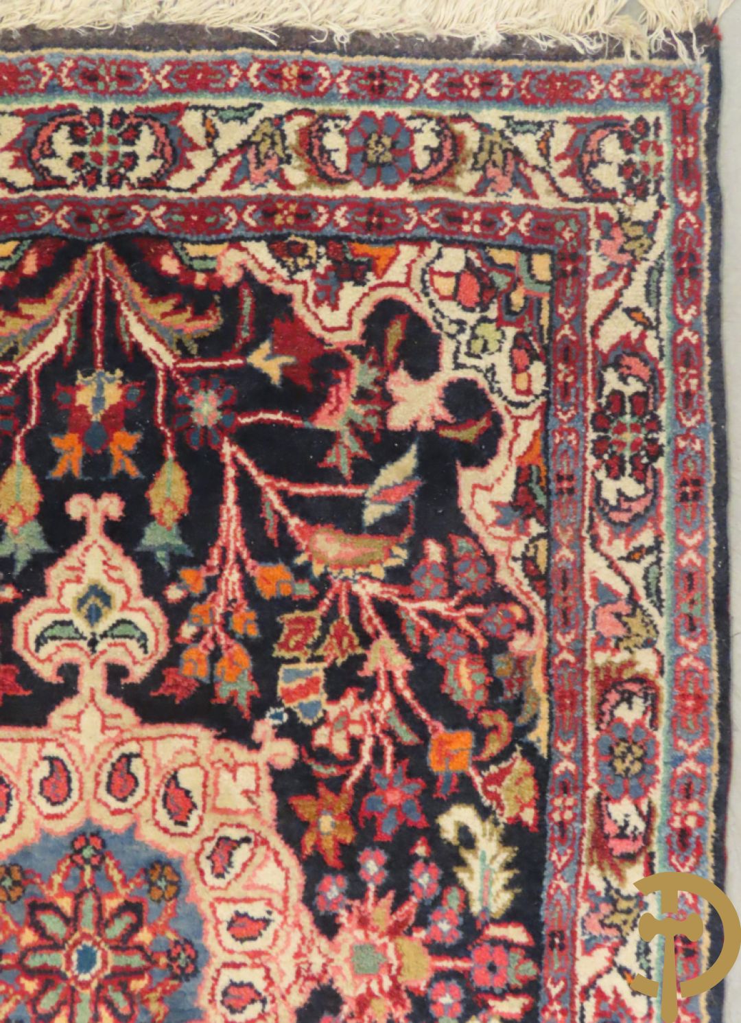 Vier Perzische kleine oosterse handgeknoopte tapijten w.o. 1 Bidjar en 3 Hamadan