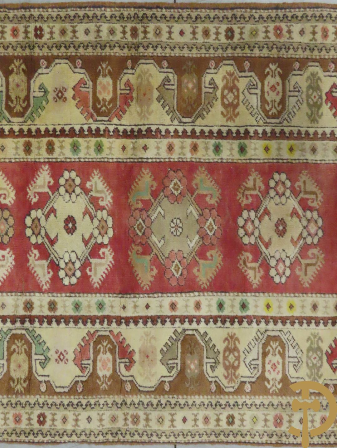 Turkse handgeknoopte Hamadan + oosters handgeknoopt tapijt met dierenmotieven