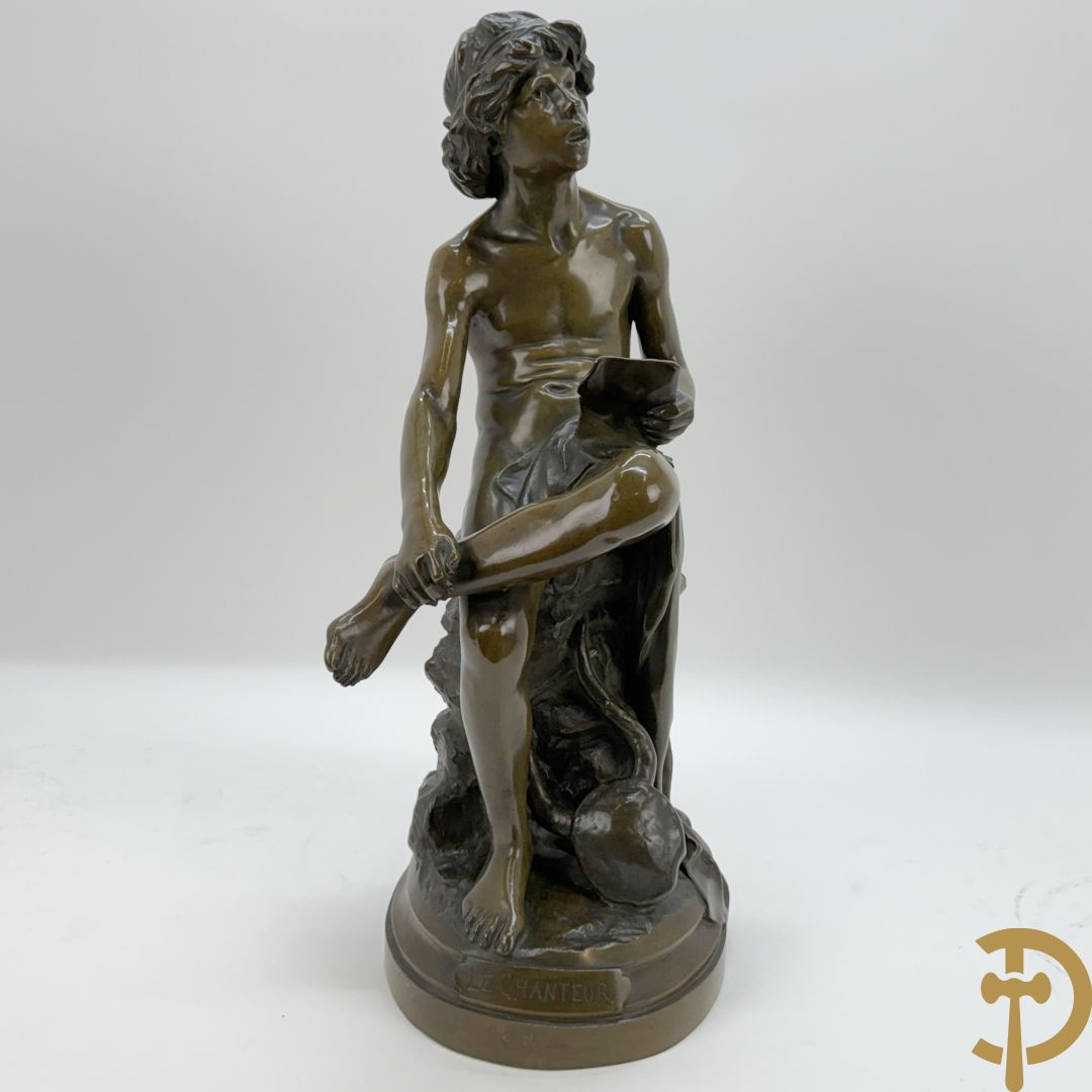 DEVREESE G. getekend 'Le chanteur' 19e bronzen beeld
