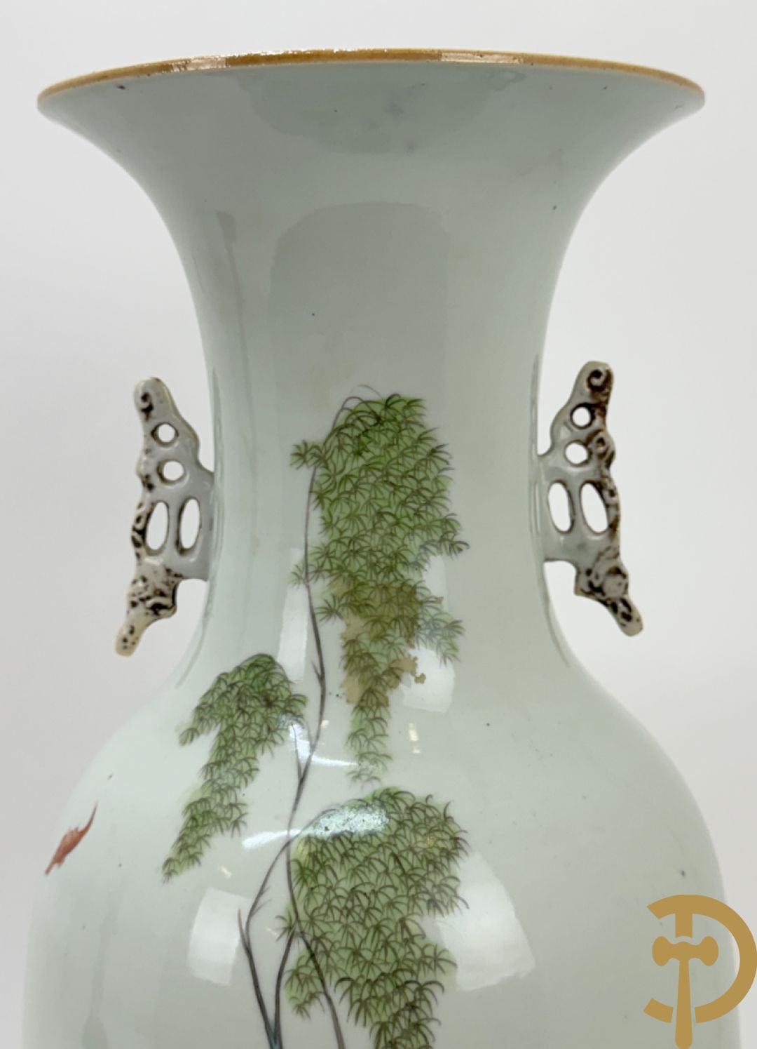 Chinese porseleinen vaas met decor van kinderen en geisha