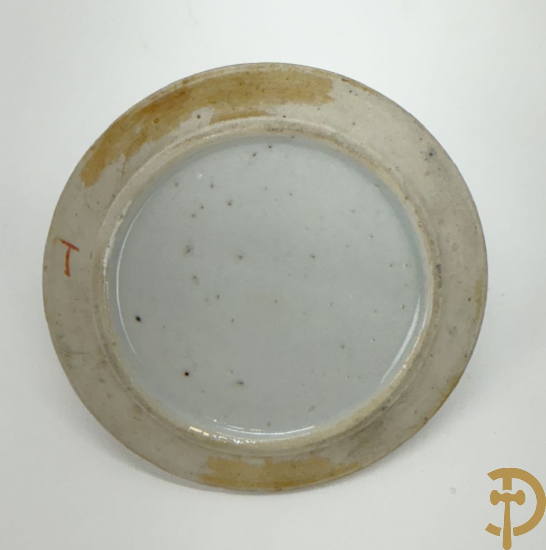 Chinese porseleinen dekselpotiche met vogel- en bloemendecor + Chinese porseleinen dekselkom met bloemen- en vogeldecor