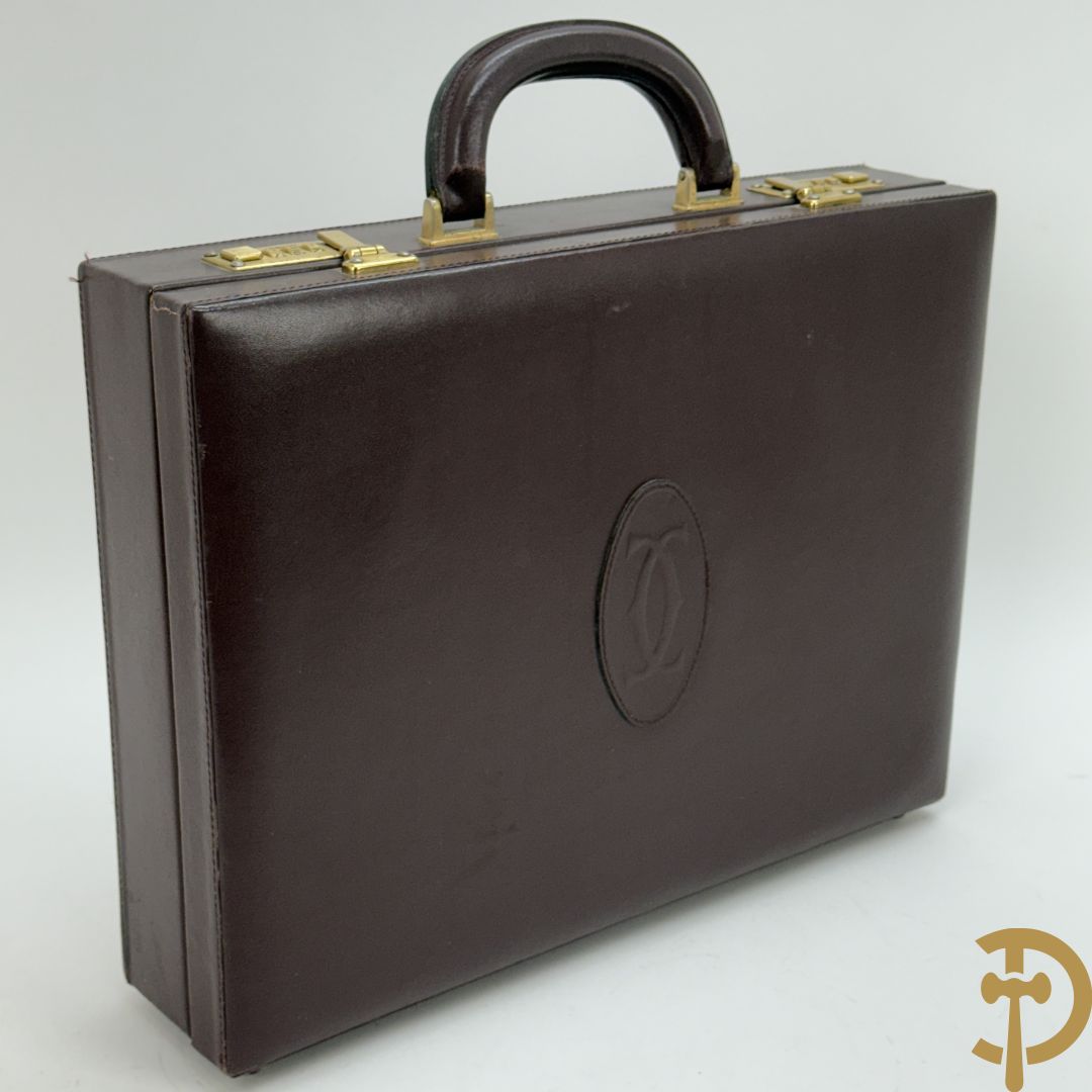 Aktentas in bordeaux leder, Cartier