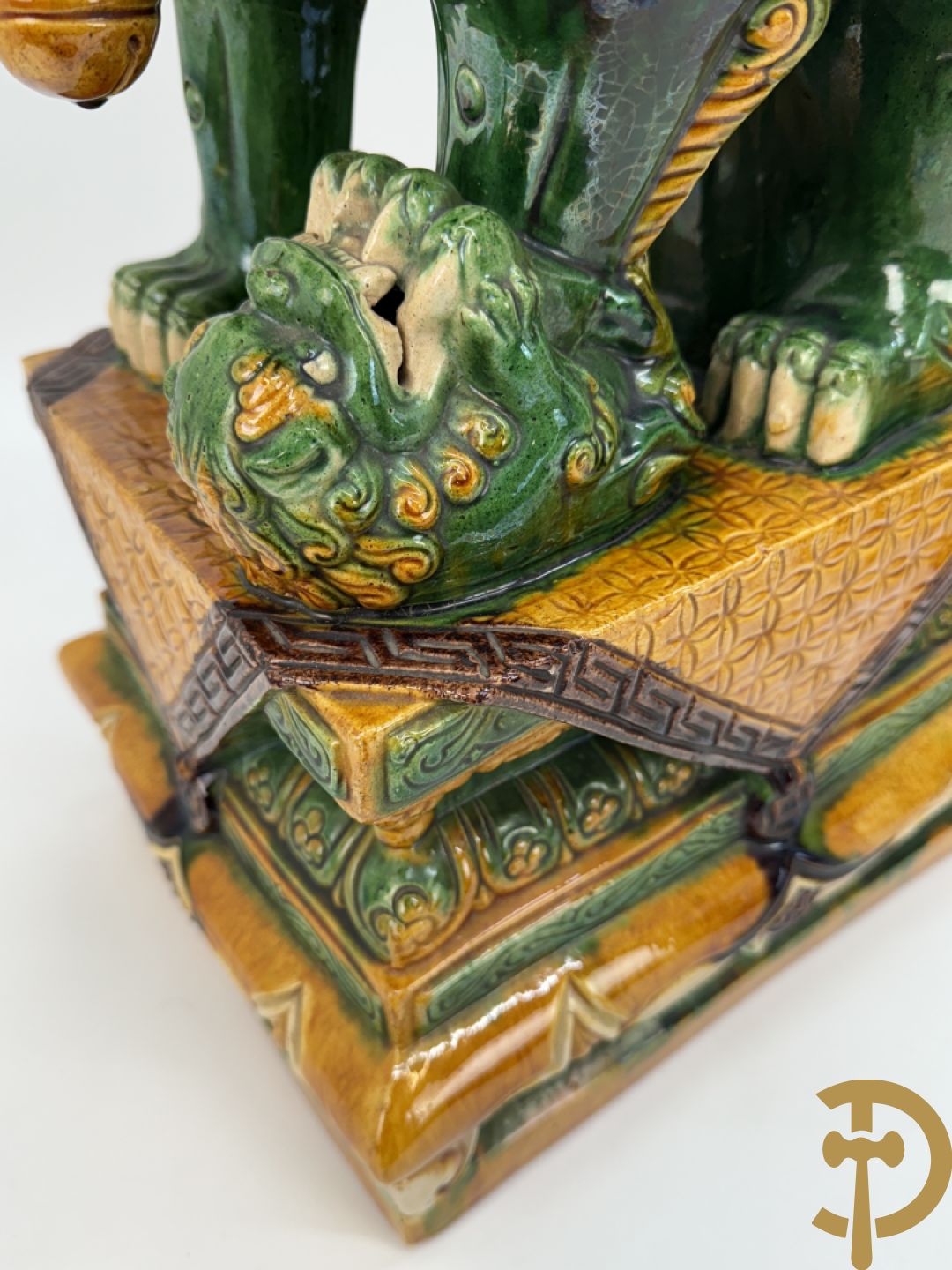 Paar Aziatische geglazuurde Aziatische fo-honden