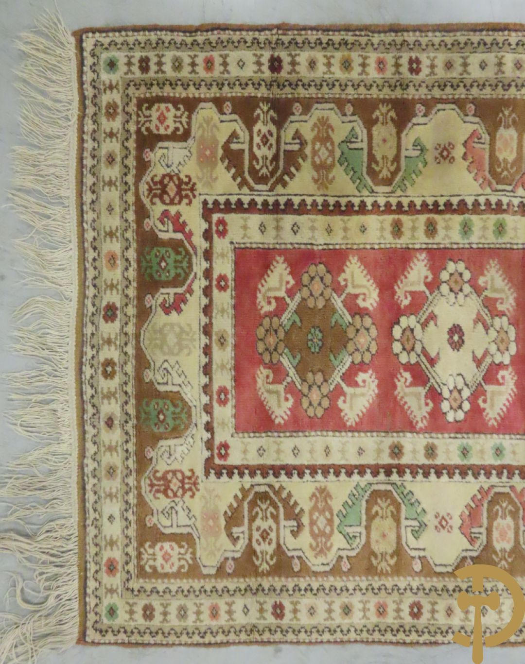 Turkse handgeknoopte Hamadan + oosters handgeknoopt tapijt met dierenmotieven