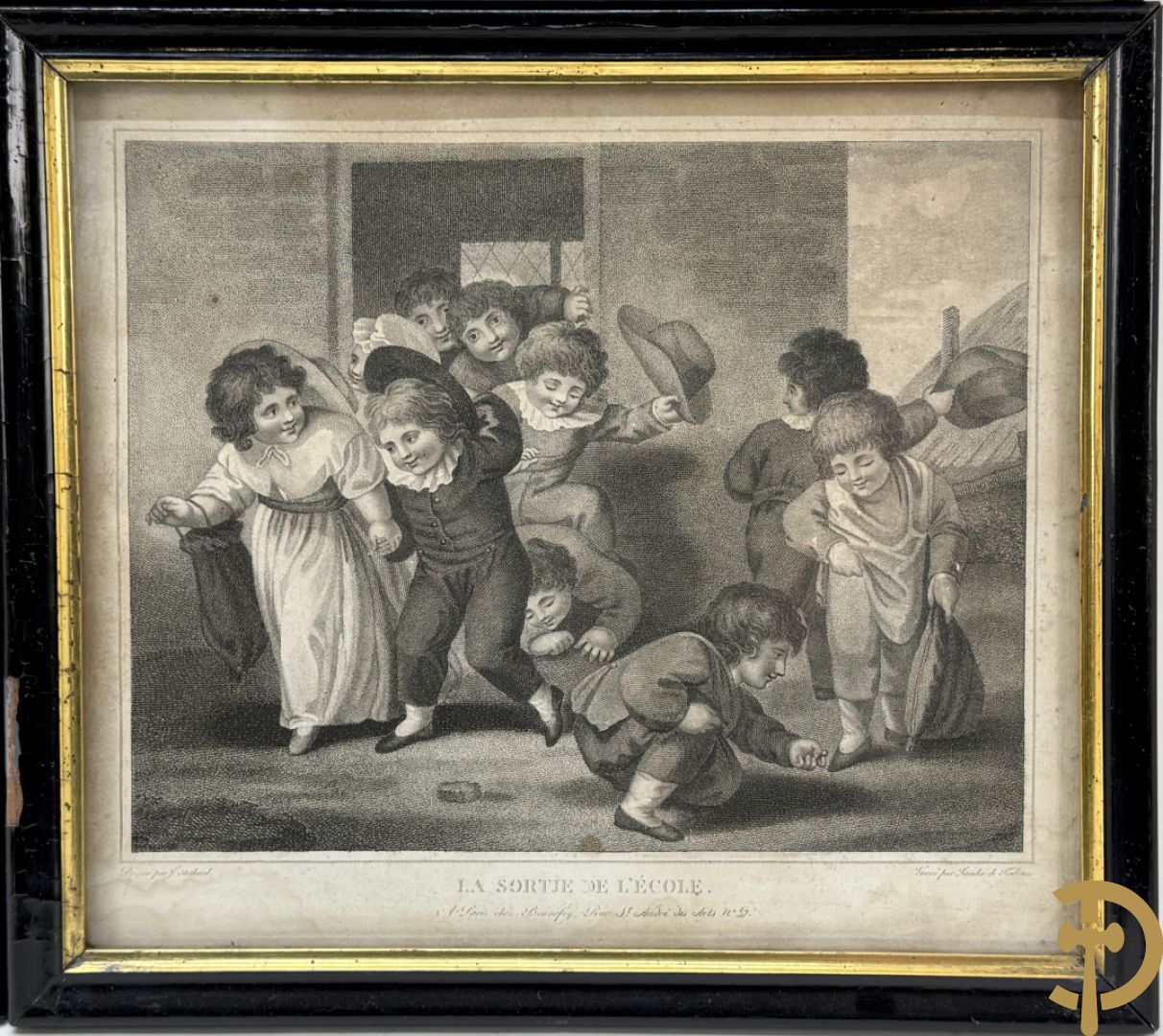 Zes oude gravures met kinderthema