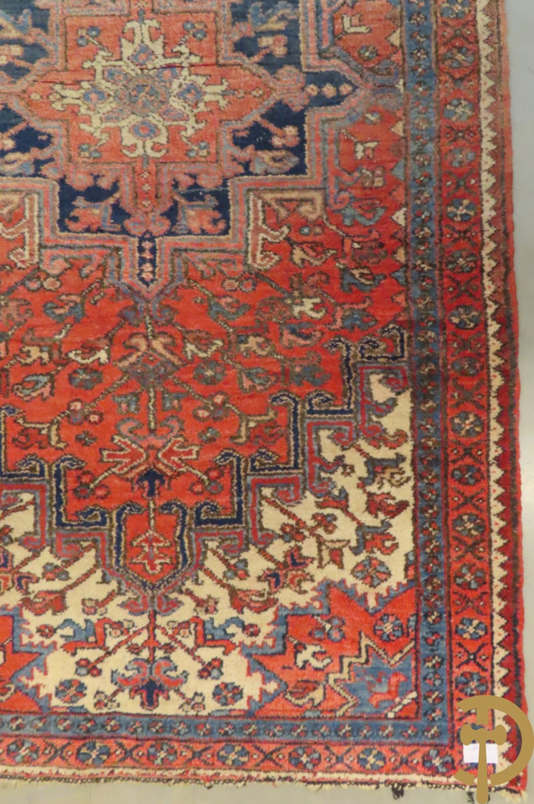 Oosters handgeknoopt tapijt met centraal decor Hamadan