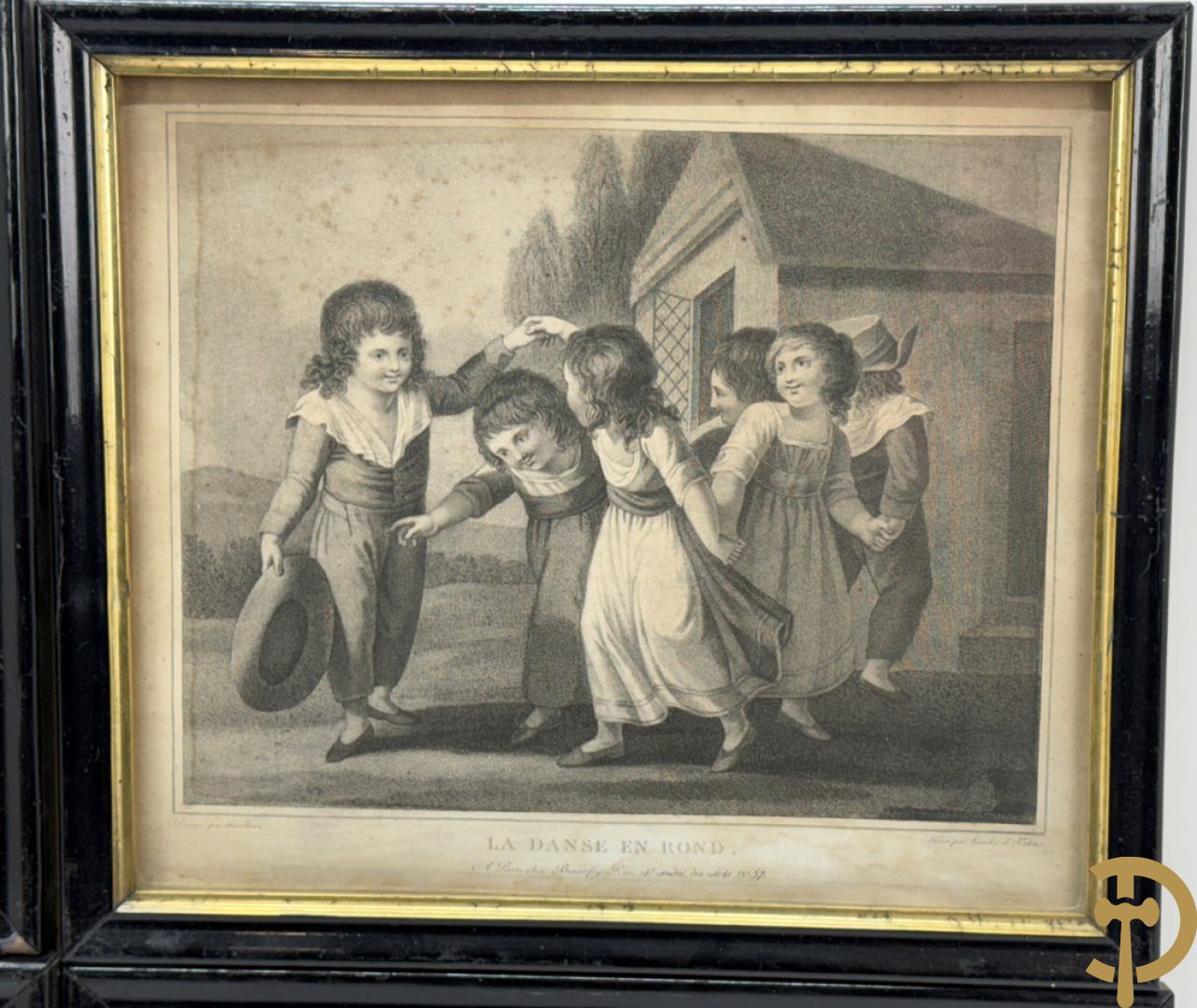Zes oude gravures met kinderthema