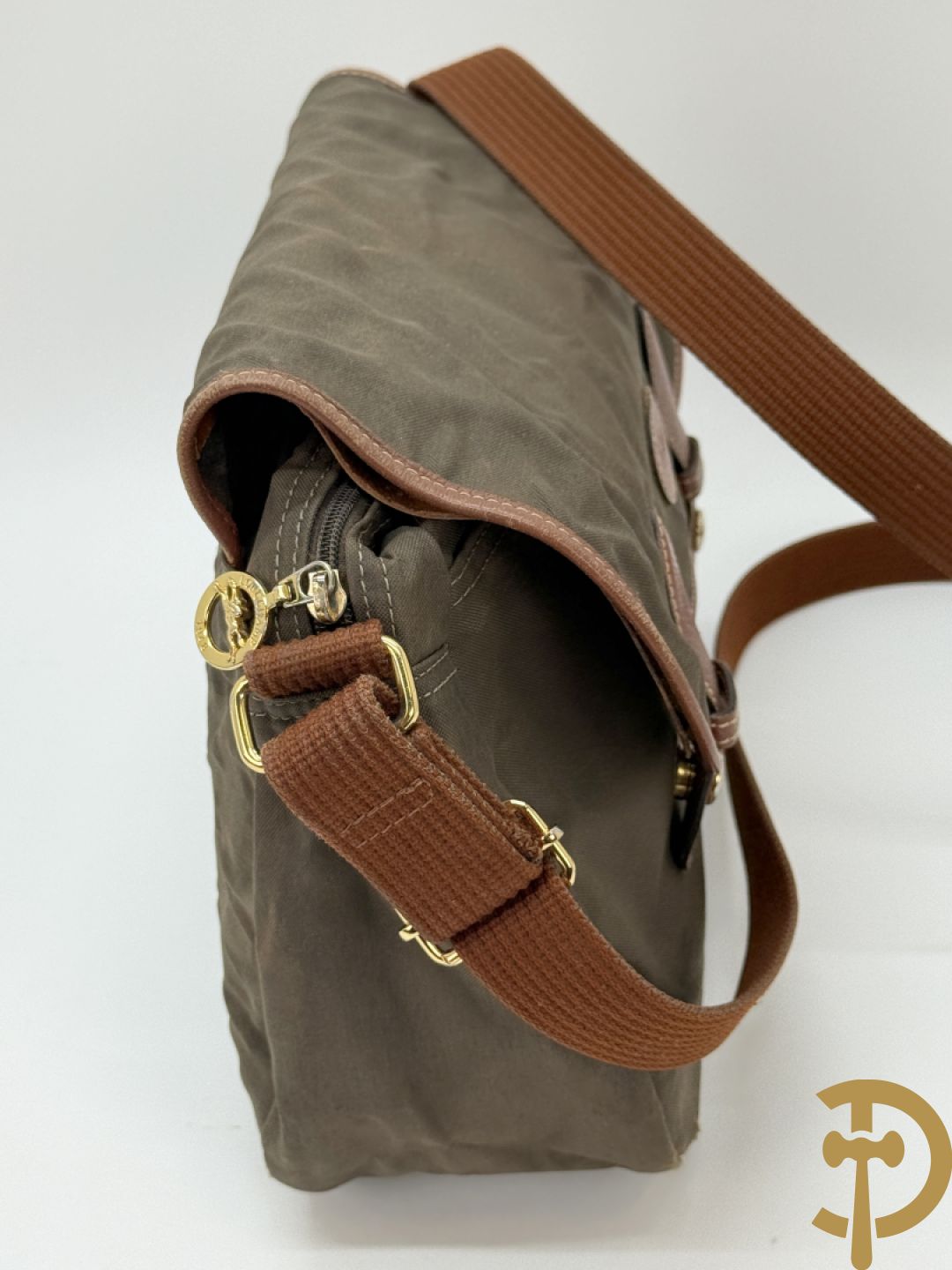 Lederen handtas Longchamp + 2 nylon handtassen Longchamp