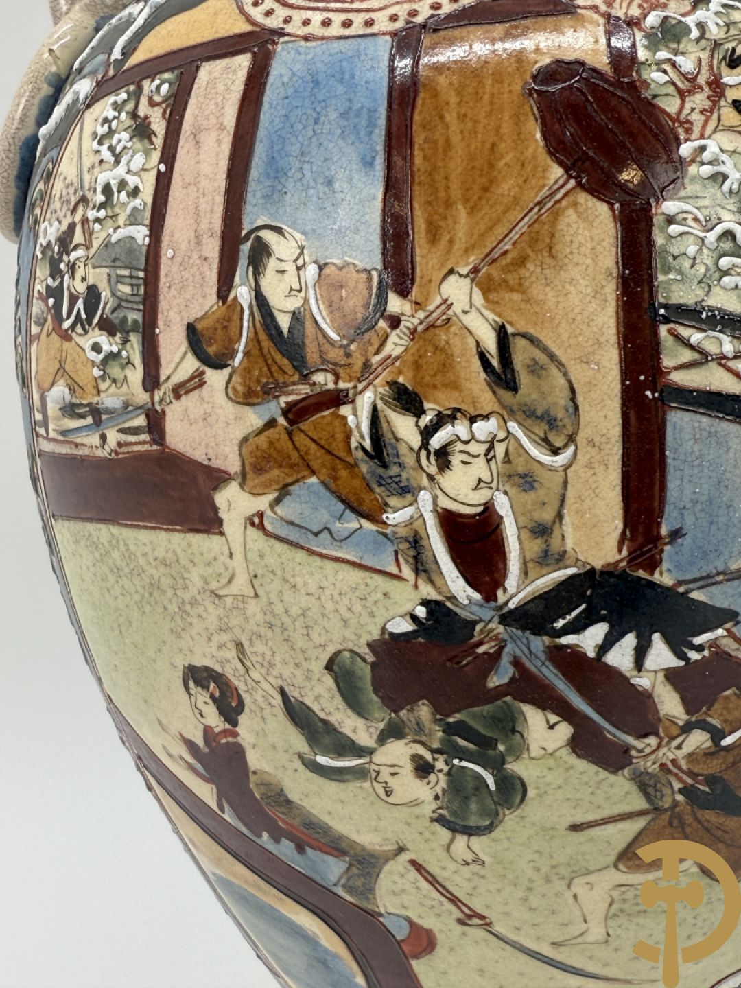 Paar Satsumat vazen met krijgertaferelen