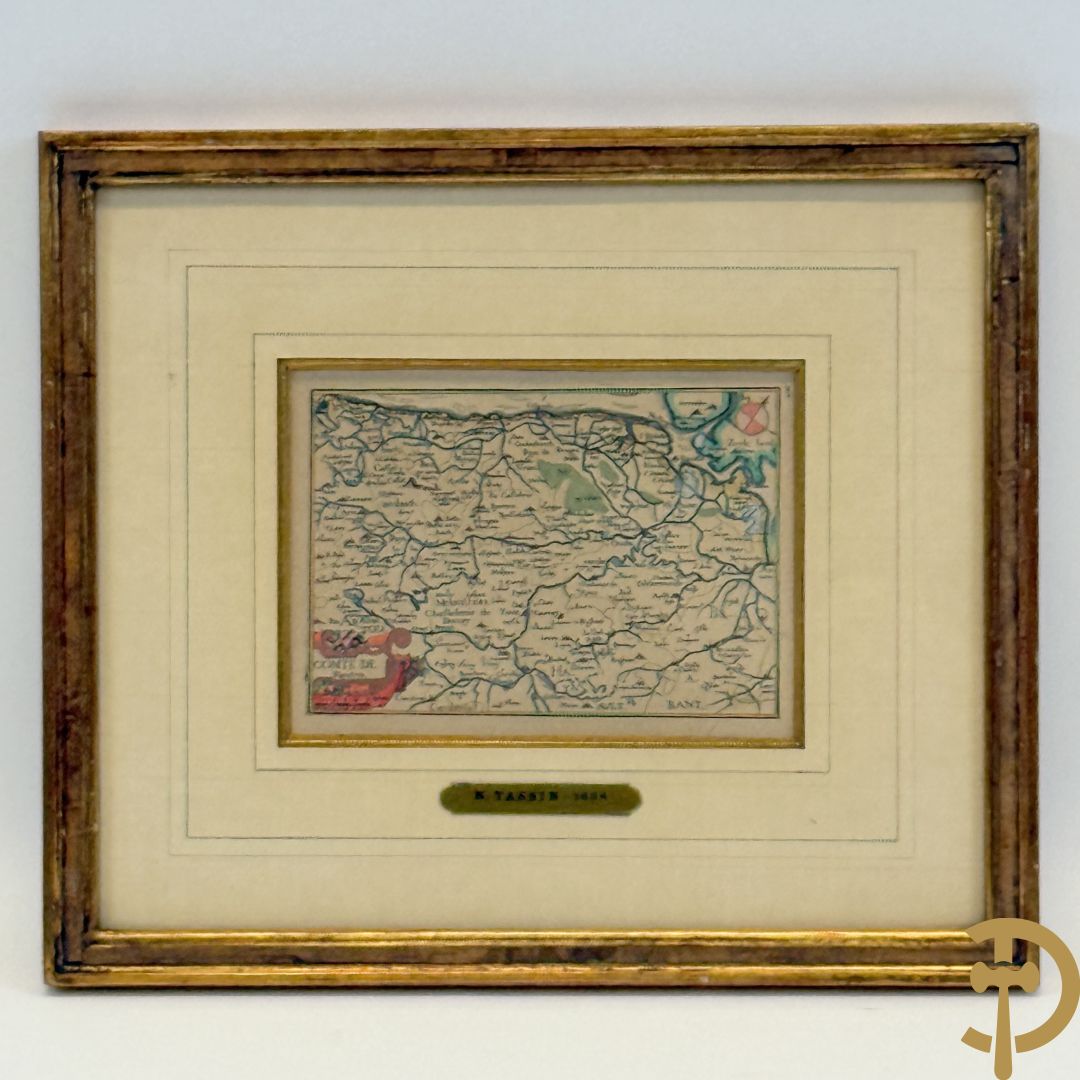 Oude ingekleurde kaart 