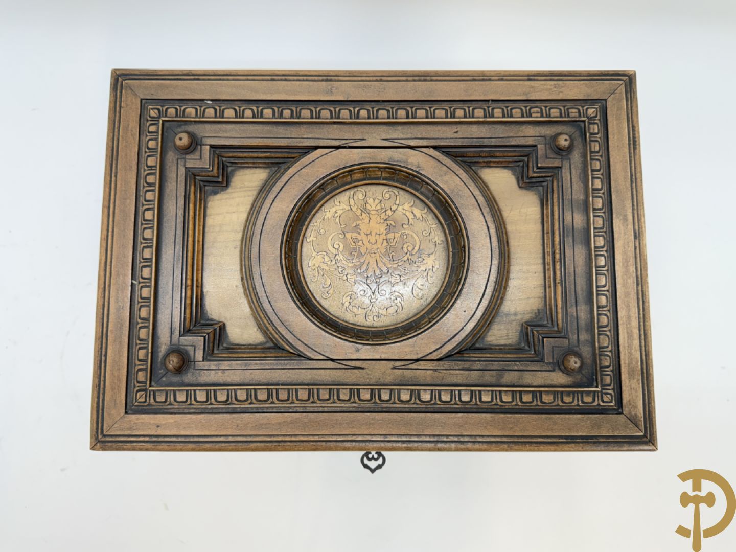 Houten gemarketteerd schatkistje