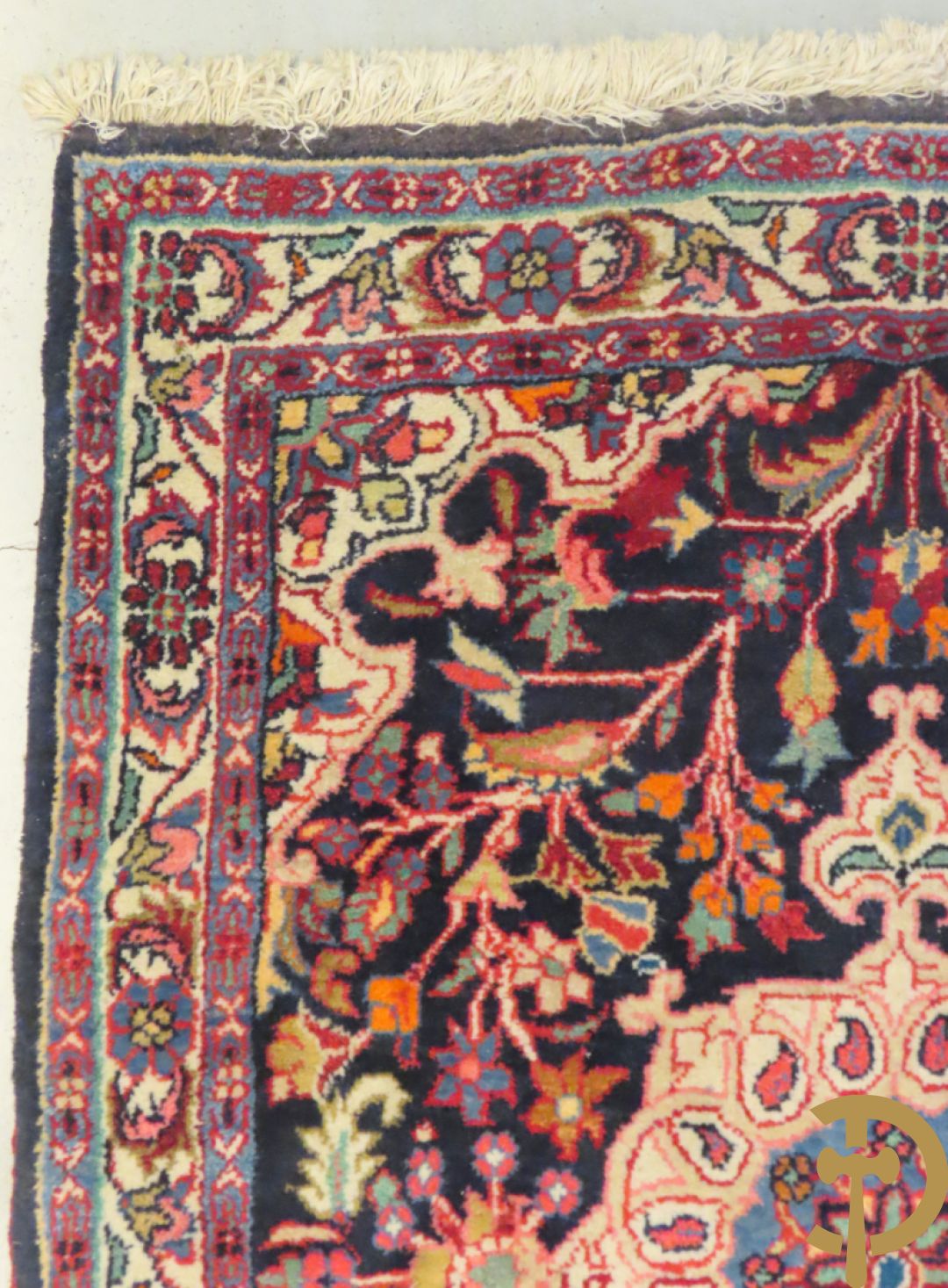 Vier Perzische kleine oosterse handgeknoopte tapijten w.o. 1 Bidjar en 3 Hamadan