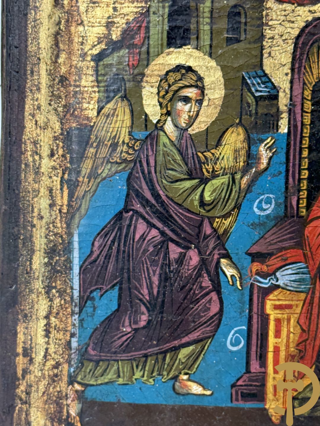 Ikoon met voorstelling van Madonna met kind + ikoon met voorstelling van engel Gabriël