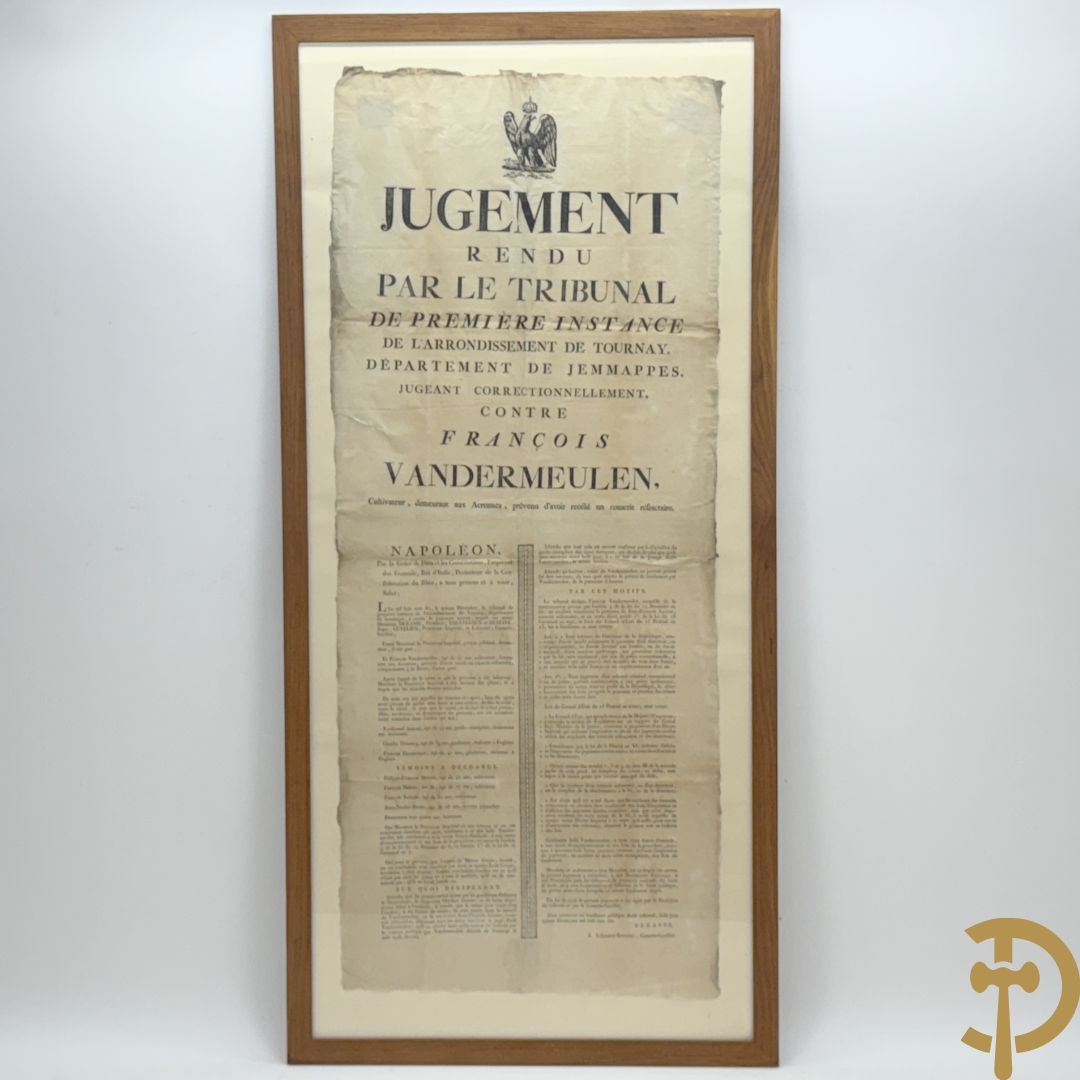 Antiek document uit de Empire periode 