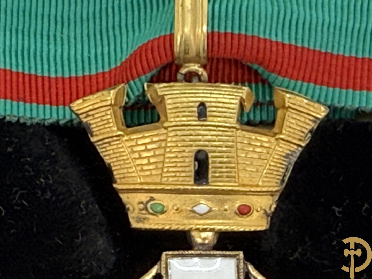 Groot ereteken in schrijn Ordine al Merito della Repubblica Italia Commendatore - met groen/rood lint