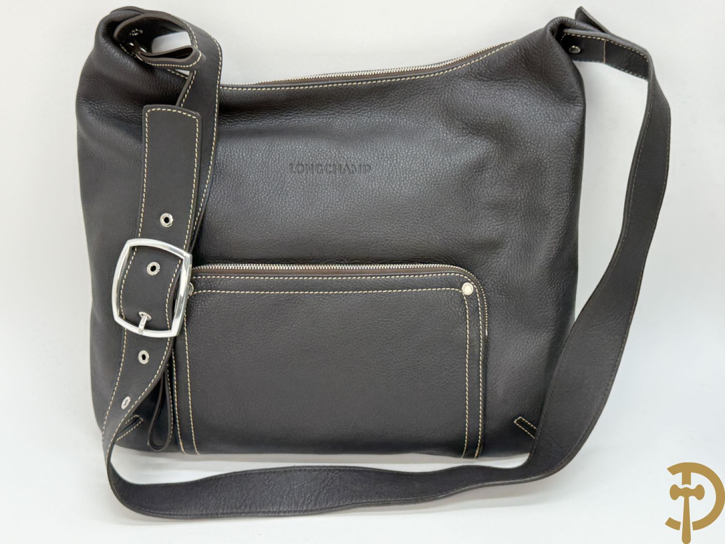 Lederen handtas Longchamp + 2 nylon handtassen Longchamp