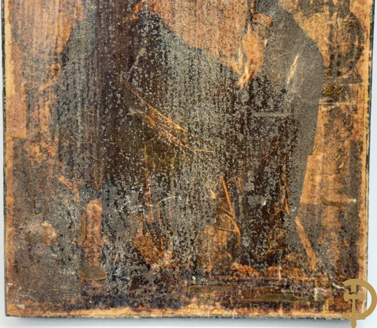 Ikoon met voorstelling van Madonna met kind + ikoon met voorstelling van engel Gabriël