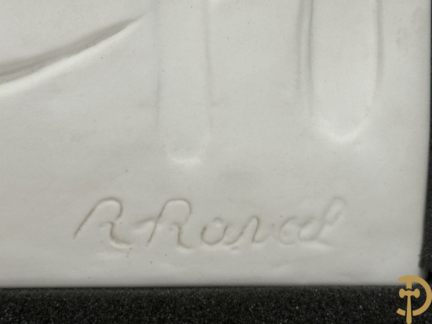 RAVEEL R. getekend - Porseleinen vierkante plakkette mes, vork, lepel