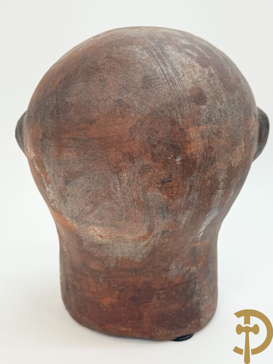 CALUWIER Carlos gestempeld binnenin, paar keramieken hoofden + Handbeschilderde ovale schotel van Caluwier Carlos