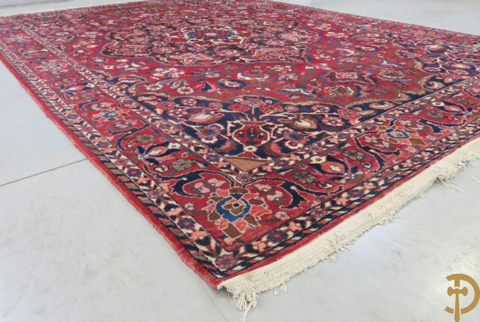 Oosters handgeknoopt tapijt met bloemenpatronen, Saman