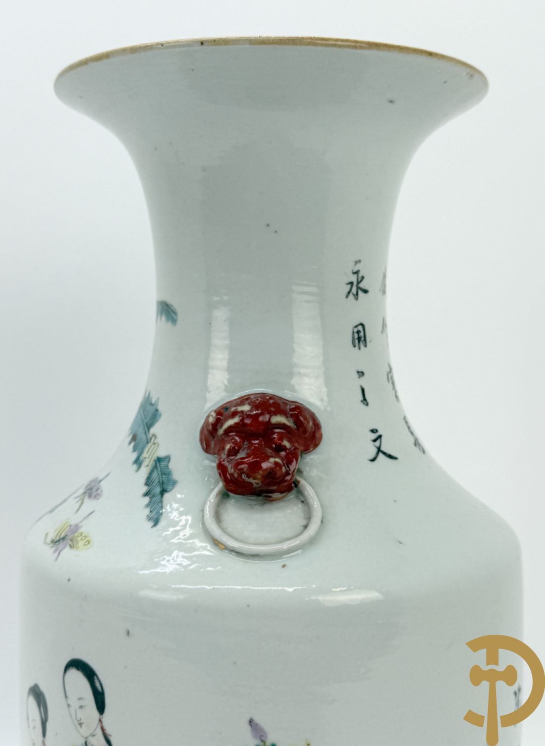 Chinese porseleinen vaas met decor van geisha