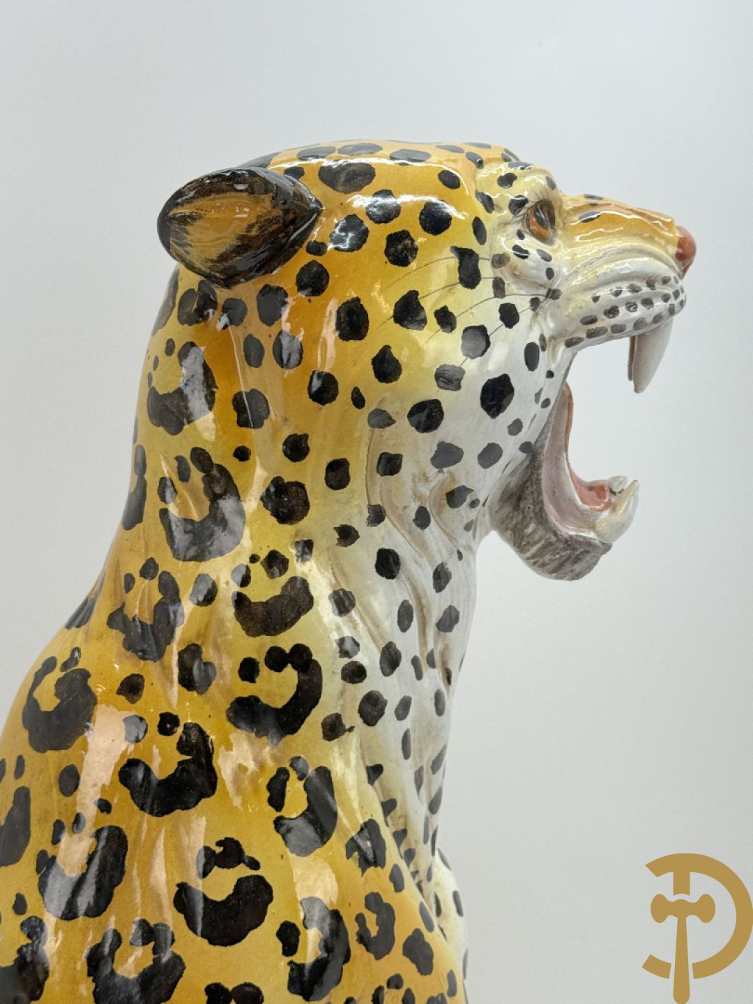 Italiaans gekleurd keramieken vintage luipaard, jaren 