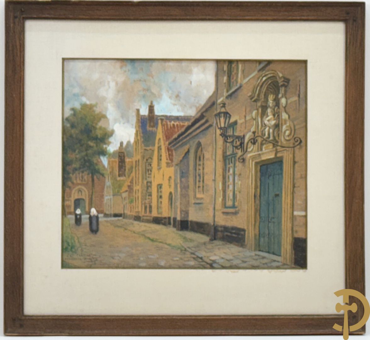 CLERENS Jef getekend Beguinage Bruges 