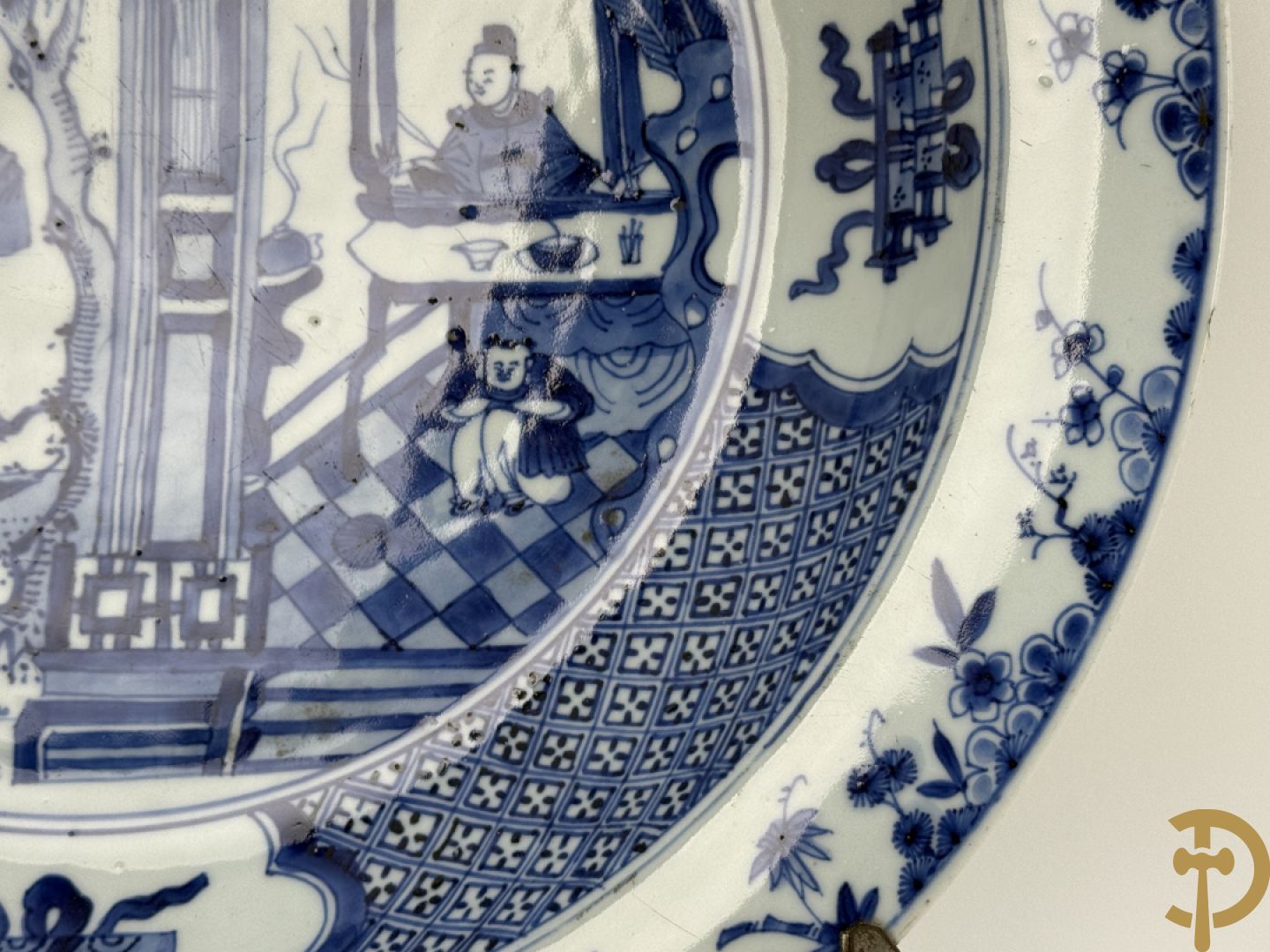 Chinese blauw/wit porseleinen schotel 