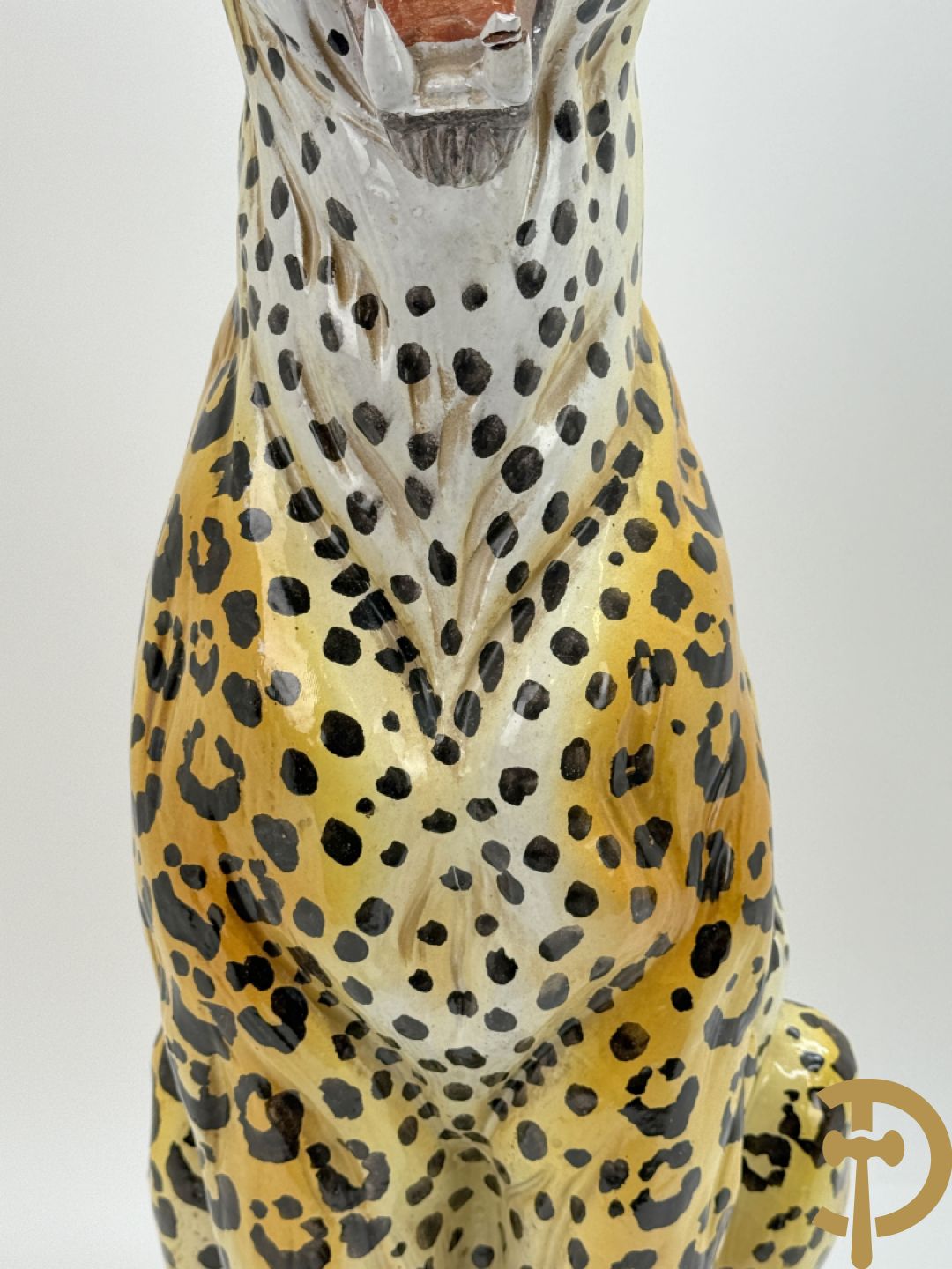 Italiaans gekleurd keramieken vintage luipaard, jaren 