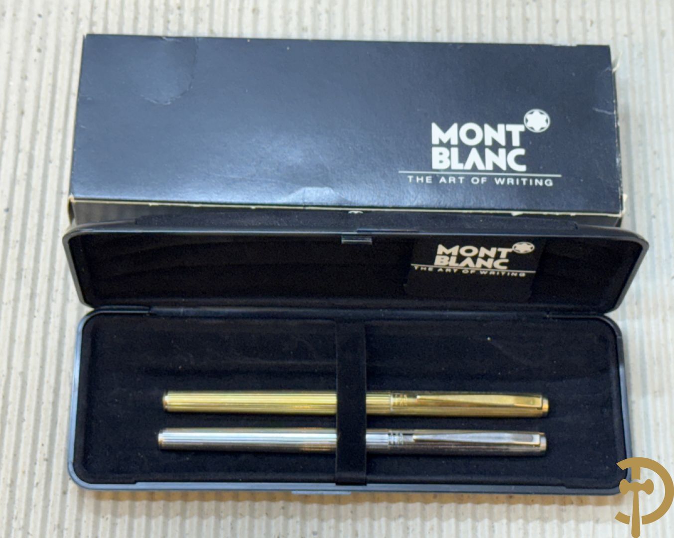 Vergulde en verzilverde vulpen Mont Blanc, met gemerkte pen