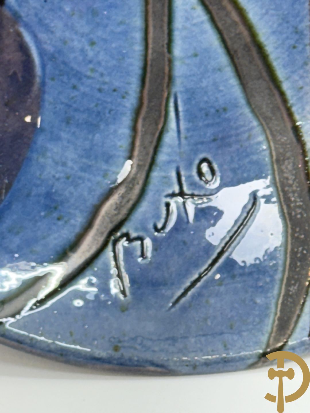 Vijf keramieken schaaltjes, expressionistische stijl, BUXO getekend