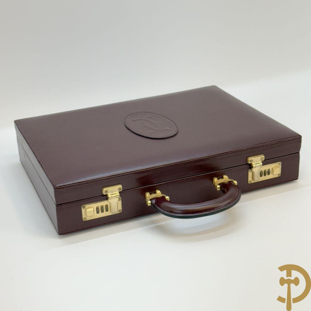 Bordeaux lederen aktentas Cartier + handtas Cartier
