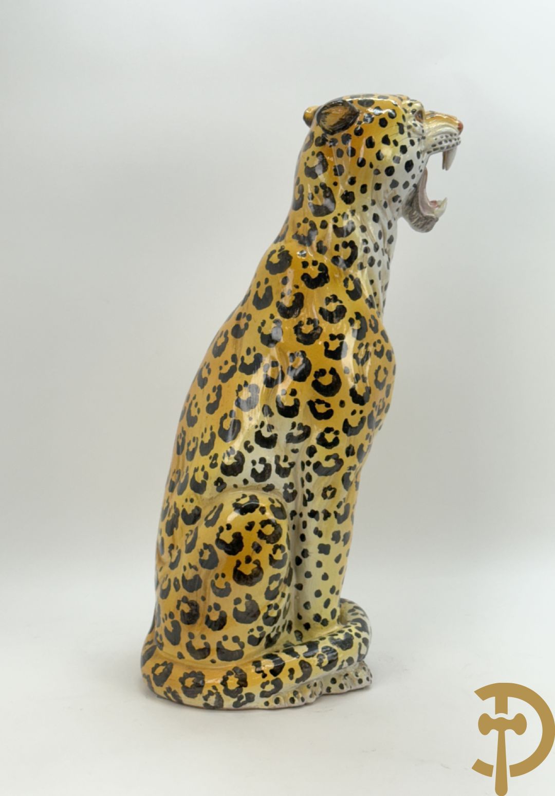 Italiaans gekleurd keramieken vintage luipaard, jaren 